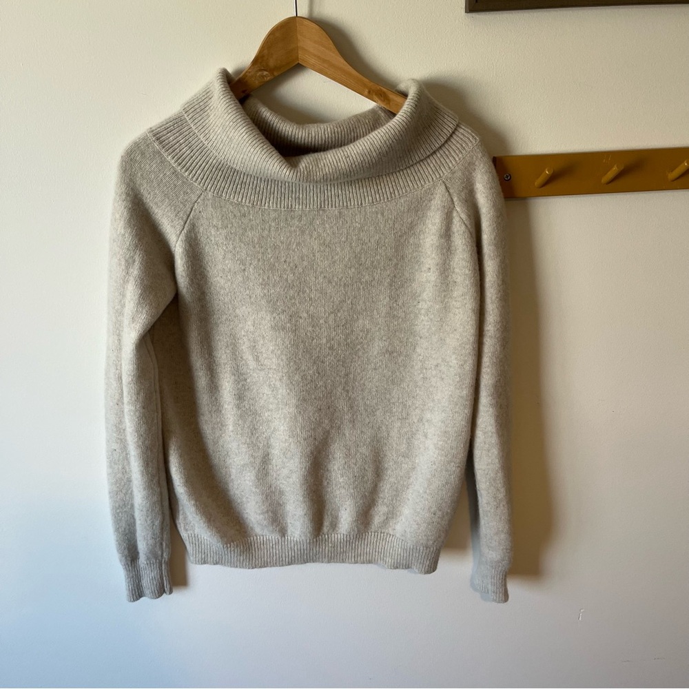 Brandy Melville Grey Cowlneck sweater, size S, 80% wool